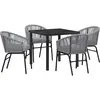 Image de vidaXL Ensemble de jardin 5 pcs Anthracite Acier revêtu par poudre