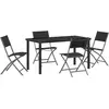 Image de vidaXL Ensemble de jardin 5 pcs noir Acier revêtu par poudre