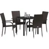 Image de vidaXL Ensemble de jardin 5 pcs brun Acier revêtu par poudre