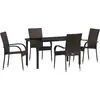 Image de vidaXL Ensemble de jardin 5 pcs brun Acier revêtu par poudre