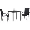 Image de vidaXL Ensemble de salle à manger de jardin 3 pièces Acier thermolaqué noir