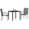 Image de vidaXL Ensemble de jardin pour repas, 3 pièces, gris, acier avec revêtement par poudre