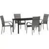 Image de vidaXL Salon de jardin 5 pcs Gris Acier revêtu par poudre
