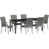 Image de vidaXL Salon de jardin 7 pcs Gris Acier revêtu par poudre