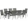 Image de vidaXL Salon de jardin 5 pcs Gris Acier revêtu par poudre