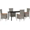 Image de vidaXL Salon de jardin 5 pcs Gris Acier revêtu par poudre