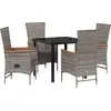 Image de vidaXL Salon de jardin 5 pcs Gris Acier revêtu par poudre