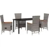 Image de vidaXL Salon de jardin 5 pcs Gris Acier revêtu par poudre