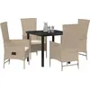 Image de vidaXL Salon de jardin avec coussins 5 pcs Beige Poly-Rattan