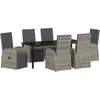 Image de vidaXL Salon de jardin avec coussins 7 pcs Gris Poly-Rotin