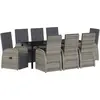 Image de vidaXL Salon de jardin avec coussins 9 pcs Gris Poly-Rotin