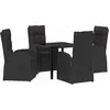 Image de vidaXL Salon de jardin avec coussins 5 pcs noir Poly-Rattan