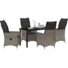 Image de vidaXL Salon de jardin avec coussins 5 pcs Gris Poly-Rotin