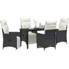 Image de vidaXL Salon de jardin avec coussins 5 pcs noir Poly-Rattan