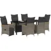 Image de vidaXL Salon de jardin avec coussins 7 pcs Gris Poly-Rotin