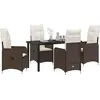 Image de vidaXL Ensemble de jardin 5 pcs brun Poly-Rattan