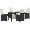 Image de vidaXL Ensemble de jardin 5 pcs noir Poly-Rattan