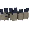 Image de vidaXL Ensemble de jardin 9 pcs noir Poly-Rattan