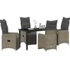 Image de vidaXL Ensemble de jardin 5 pcs Gris Poly-Rotin