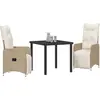 Image de vidaXL Ensemble de jardin 3 pcs Beige Poly-Rattan
