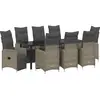Image de vidaXL Ensemble de jardin 9 pcs Beige Poly-Rotin
