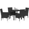 Image de vidaXL Salon de jardin avec coussins 5 pcs noir Poly-Rattan