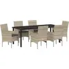 Image de vidaXL Salon de jardin avec coussins 7 pcs gris clair Poly-Rattan