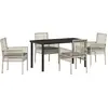 Image de vidaXL Salon de jardin avec coussins 5 pcs gris clair Poly-Rattan