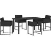 Image de vidaXL Salon de jardin avec coussins 5 pcs noir Poly-Rattan