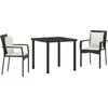 Image de vidaXL Salon de jardin avec coussins 3 pcs noir Poly-Rattan