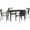 Image de vidaXL Salon de jardin avec coussins 5 pcs noir Poly-Rattan