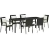 Image de vidaXL Salon de jardin avec coussins 7 pcs noir Poly-Rattan