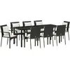 Image de vidaXL Salon de jardin avec coussins 9 pcs noir poly-rotin