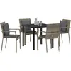 Image de vidaXL Salon de jardin avec coussins 5 pcs Gris Poly-Rotin