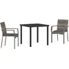 Image de vidaXL Salon de jardin avec coussins 3 pcs Gris Poly-Rotin