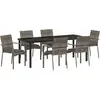 Image de vidaXL Salon de jardin avec coussins 7 pcs Gris Poly-Rotin