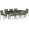 Image de vidaXL Salon de jardin avec coussins 9 pcs Gris Poly-Rotin