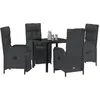 Image de vidaXL Salon de jardin avec coussins 5 pcs noir Poly-Rattan