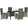 Image de vidaXL Salon de jardin avec coussins 5 pcs Gris Poly-Rotin
