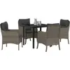 Image de vidaXL Salon de jardin avec coussins 5 pcs Gris Poly-Rotin