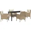 Image de vidaXL Salon de jardin avec coussins 5 pcs Beige Poly-Rattan