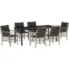 Image de vidaXL Salon de jardin avec coussins 7 pcs gris clair Poly-Rattan