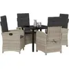 Image de vidaXL Salon de jardin avec coussins 5 pcs gris clair Poly-Rattan