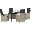 Image de vidaXL Salon de jardin avec coussins 5 pcs gris clair Poly-Rattan