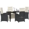 Image de vidaXL Salon de jardin avec coussins 5 pcs noir Poly-Rattan
