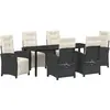 Image de vidaXL Salon de jardin avec coussins 7 pcs noir Poly-Rattan