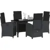Image de vidaXL Salon de jardin avec coussins 5 pcs noir Poly-Rattan