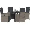 Image de vidaXL Salon de jardin avec coussins 5 pcs Gris Poly-Rotin