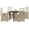 Image de vidaXL Salon de jardin avec coussins 5 pcs Beige Poly-Rattan