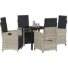 Image de vidaXL Salon de jardin avec coussins 5 pcs gris clair Poly-Rattan